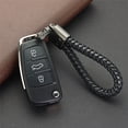 thumbnail image 3 of Coofit Car Key Chain Creative 360° Rotatable Braided Leather Keychain Car Key Ring, 3 of 6