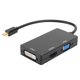 thumbnail image 1 of Adaptador Mini Displayport a VGA+HDMI+DVI Soporte 1.1a Entrada de modo dual 50/60Hz 700mWNegro, 1 of 8