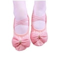 thumbnail image 2 of JUSLIO Girl Shoes Soft Sole Bow Dance Shoes Canvas (Toddler/Little Kid/Big Kid) Ballet Flats 35(US:1.5) Pink, 2 of 3