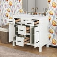 thumbnail image 2 of EUROCO 36" Bathroom Vanity with Sink Bathroom Vanity Cabinet with Resin Integrated Sink, Adjustable Shelves 4 Drawers, 2 Doors,Solid Wood Frame, White, 2 of 9
