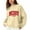 Beige, variant on Fiaer Merry Womens Sweater Christmas Oversized Crew Neck Knitted Pullover Long Sleeve Loose Fit Trendy Warm Casual Xmas Tops White XL