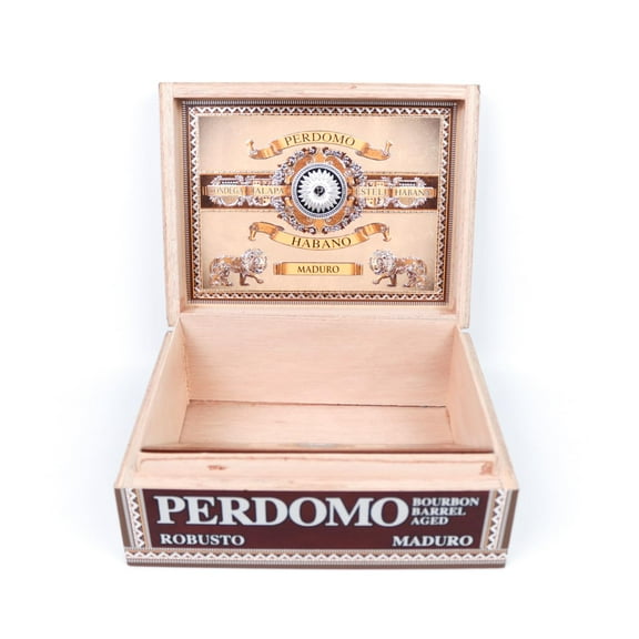Perdomo Robusto Maduro Habano Empty Wood Cigar Box 7.75" x 6" x 3"
