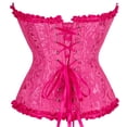 thumbnail image 3 of Corset Top Bustiers for Women Lace Up Ovebust Victorian Corset Plus Size Vintage Corsets Rose M, 3 of 5