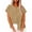 Khaki, variant on Cotton Linen Shirts for Women Short Sleeve Button Down T-Shirt with Pocket Lightweight Loose Fit Blouses Crew Neck Casual Tees Fashion Trendy Outfits 2026 Summer Outfits