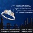 thumbnail image 2 of Gem Stone King 925 Sterling Silver Sky Blue Aquamarine and Peach Morganite Engagement Ring for Women | 1.55 Cttw | Round 6MM | Gemstone March Birthstone | Size 5, 2 of 6