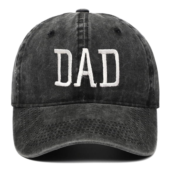 Men's Washed Distressed Baseball Cap, DAD Embroidered Pigment Dyed Cotton Dad Hat, Adjustable Casual Cap for Father's Day Gift