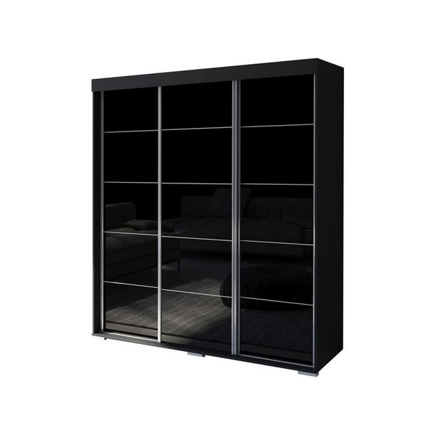 Committed to helping people save money so they can live a better life. aria 3 door 71 wide modern high gloss wardrobe armoire black