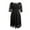 Black, variant on Plus Size Elegant Lace Dress, Women's Three-Quarter Sleeve Solid Color V-Neck Casual Wear for Weddings Events Cocktail Parties and Special Occasions,Beige 2XL