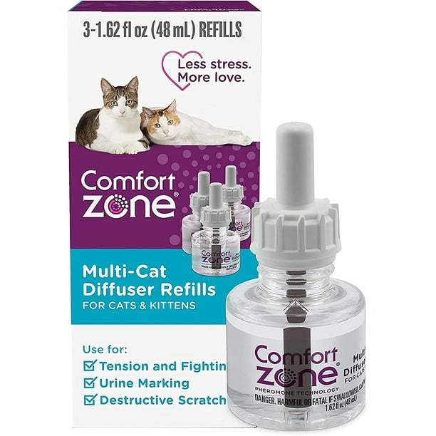 3 Recharges, Recharges de diffuseur de phéromones multi-chats Comfort Zone  (90 jours) pour une maison paisible, Vétérinaire Recommandé