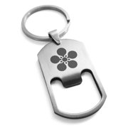 Stainless Steel Maeda Samurai Crest Engraved Bottle Opener Dog Tag Keychain Keyring