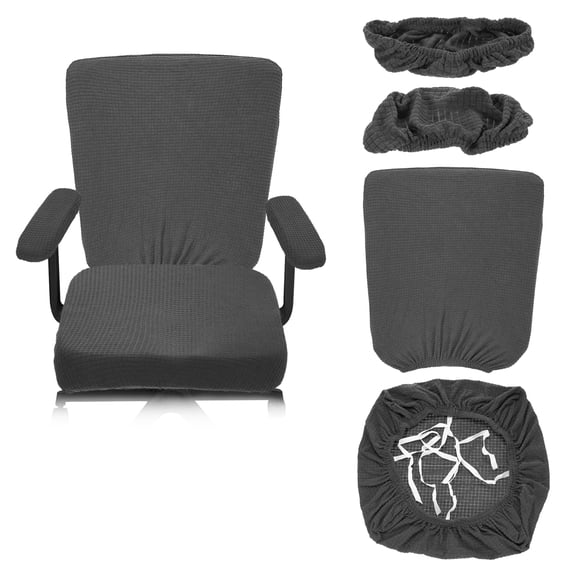 Office Chair Covers, 38-48cm Stretchable Computer Chair Slipcover, Dark Gray