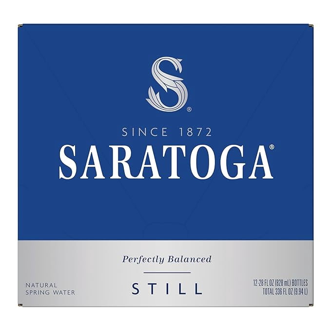 Saratoga Springs Natural Spring  28 Oz Glass Bottles - Pack of 12