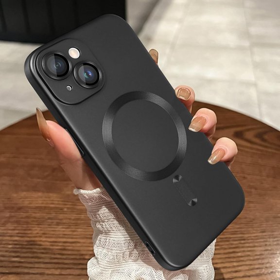 Compatible wtih iPhone 15 Case Magnetic [Compatible with Magsafe] [Camera Lens Protector] Slim Shockproof [Military-Grade Drop Protection] Phone Case for 15 6.1 Inch 2023, Black