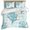 Green, variant on Red Orange Grey Coral Coastal Duvet Cover Set, Summer Beach Seaside Nautical Soft Duvet Cover Twin Size Bedding Set 4 Pieces, 1 Quiltcover and 2 Pillowcases with Zipper, 1 Bed Sheet for All Seasons