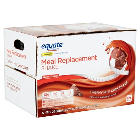 Equate Meal Replacement Shake, Creamy Milk Chocolate, 11 Fl Oz, 12