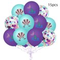 thumbnail image 1 of Globos de conchas marinas, globos de mylar de aluminio de conchas marinas multicolores para baby shower, cumpleaños, suministros de decoración para fiestas con temática del océano, 1 of 6
