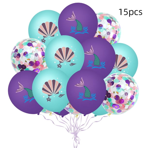 Globos de conchas marinas, globos de mylar de aluminio de conchas marinas multicolores para baby shower, cumpleaños, suministros de decoración para fiestas con temática del océano