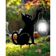 thumbnail image 1 of Lámpara solar para exteriores, diseño de gato, color negro, centelleante, 30,5 cm, para jardín, 1 of 8