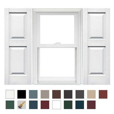 Mid America Raised Panel Vinyl Shutters 1 Pair 14 75 x 63 001 White