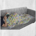 thumbnail image 6 of Pastel Soft Flannel Fleece Throw Blanket, Colorful Squares Pattern Checkered Mosaic Style Mottled Cubical Tile Grid Print, Cozy Plush for Indoor and Outdoor Use, 70" x 90", Multicolor, by Ambesonne, 6 of 6