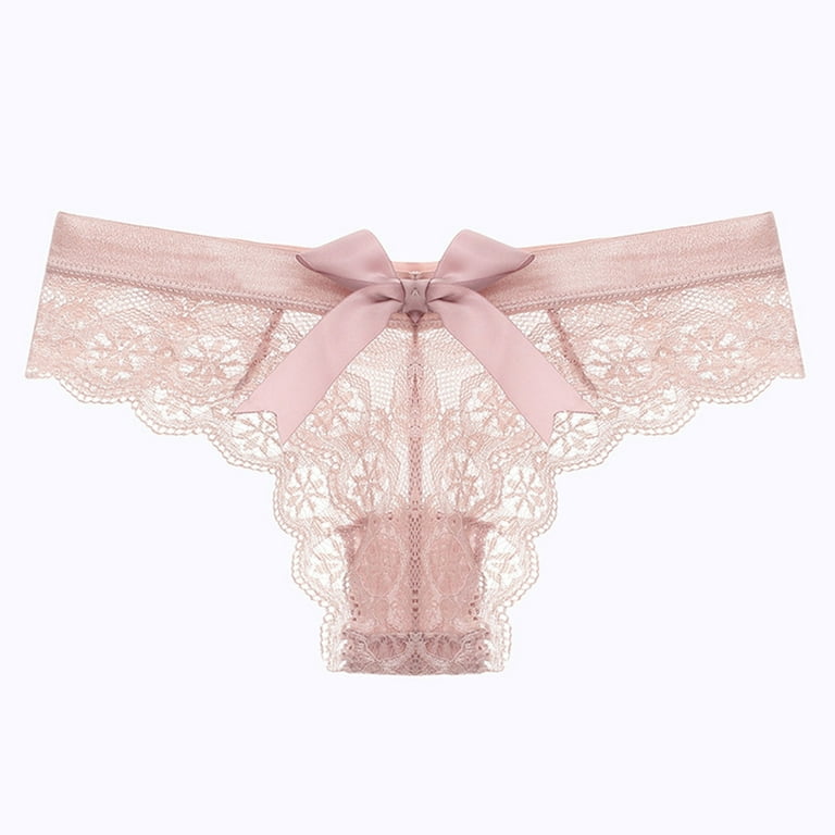HWRETIE Women Hipster Underwear Women's Lace Lingerie Knickers G-string  Thongs Panties Underwear Briefs Clearance Hot Pink One Size 