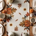 thumbnail image 5 of Sm:)e Ghost Pumpkins Maple Leaves Halloween Table Runner, Seasonal Fall Kitchen Dining Table Decoration for Home Party Decor 13x72 Inch, 5 of 7