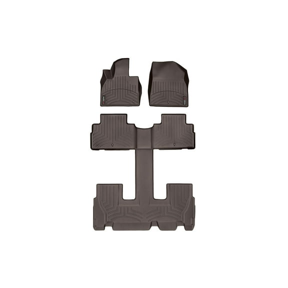 WeatherTech Custom Fit FloorLiners compatible with 2020-2025 Hyundai Palisade - Complete Set (1st, 2nd, & 3rd Row), Cocoa