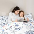 thumbnail image 5 of Manfei Cartoon Coquette Bowknot 7 Pieces Full Size Bedding Sets,Ocean Themed Shell Full Size Bed in a Bag,Colorful Stars Reversible, 5 of 7