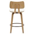 thumbnail image 6 of MidCentury Fabric and Wood 26" Counter Stool with Swivel Beigeand Natural, 6 of 8