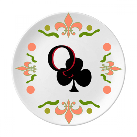 

Happiness Queen Club Q Poker Flower Ceramics Plate Tableware Dinner Dish