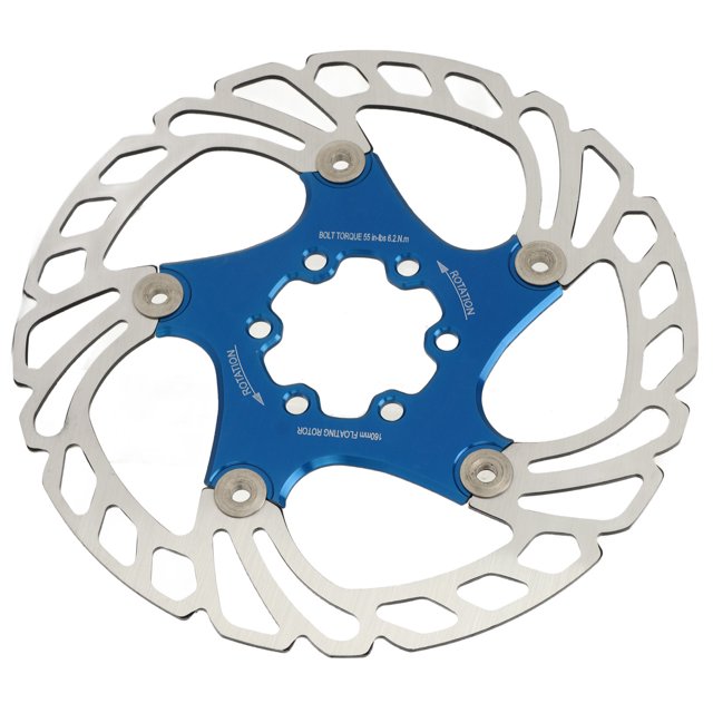 Bike Floating Disc Brake Rotor, Blue 6 Bolts Bike Disc Brake Rotor Increase Hollow Design for Replacement 160mm / 6.3in,180mm / 7.09in,203mm / 7.99in