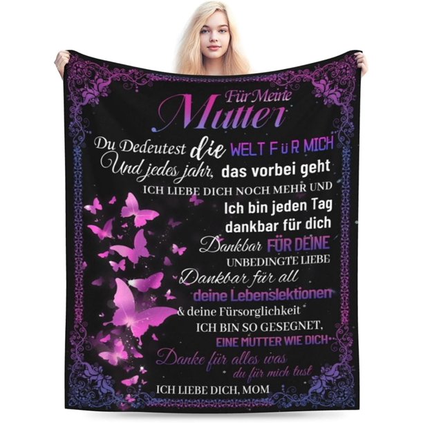 LHSHID Mothers Day Gift Blanket For Mother Birthday Gift For Mother Blanket With Warm Words Flannel Blanket 60x80in