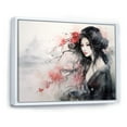 thumbnail image 2 of Designart "Asian Woman Portrait in Black and Red" Landscapes Framed Wall Art - Traditional Red China Bedroom Framed Canvas Wall Art, 2 of 6