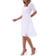 thumbnail image 4 of Vestido A-line de Chiffon con Estrellas Metálicas y Mangas Fruncidas para Mujeres INSPIRE CHIC S Blanco, 4 of 6