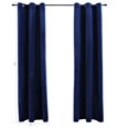 thumbnail image 4 of Window Covering Charmma Blackout Curtains with Rings 2 pcs Navy Blue 37"x63" Velvet, 4 of 4