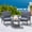 Gray Frame with Grey Cushion, variant on SERWALL Outdoor Patio Sofa Set, 3-Seater HDPE Couch with Thick Cushions , Weather Resistant All-Weather Furniture, Gray Frame with Grey Cushion