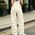 thumbnail image 3 of Curved Leg Denim Jeans Womens Jeans Y2K Polka Dot Print Casual High Waisted Wide Leg Jeans With Pockets Buttons Zipper Casual Stretchy Denim Pants, 3 of 7