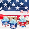 thumbnail image 5 of 6pcs Independence Day Cake Decorations Cupcake Wrappers Paper American Flag Cupcake Liners Decor For Usa Theme Party Supplies 4th Of July Decorations, 5 of 7