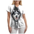 thumbnail image 6 of NIEWTR Women's V Neck Pet Print Scrub Tops Soft Medical Nurse Uniform Shirts with Pockets Casual Work Wear(Grey,2XL), 6 of 8