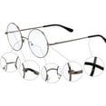 thumbnail image 4 of ORUYROP Vintage Round Prescription ready Metal Eyeglass Frame Clear Lens, 4 of 5