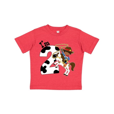 

Inktastic I m Two-cowboy Riding Horse Birthday Gift Toddler Boy Girl T-Shirt