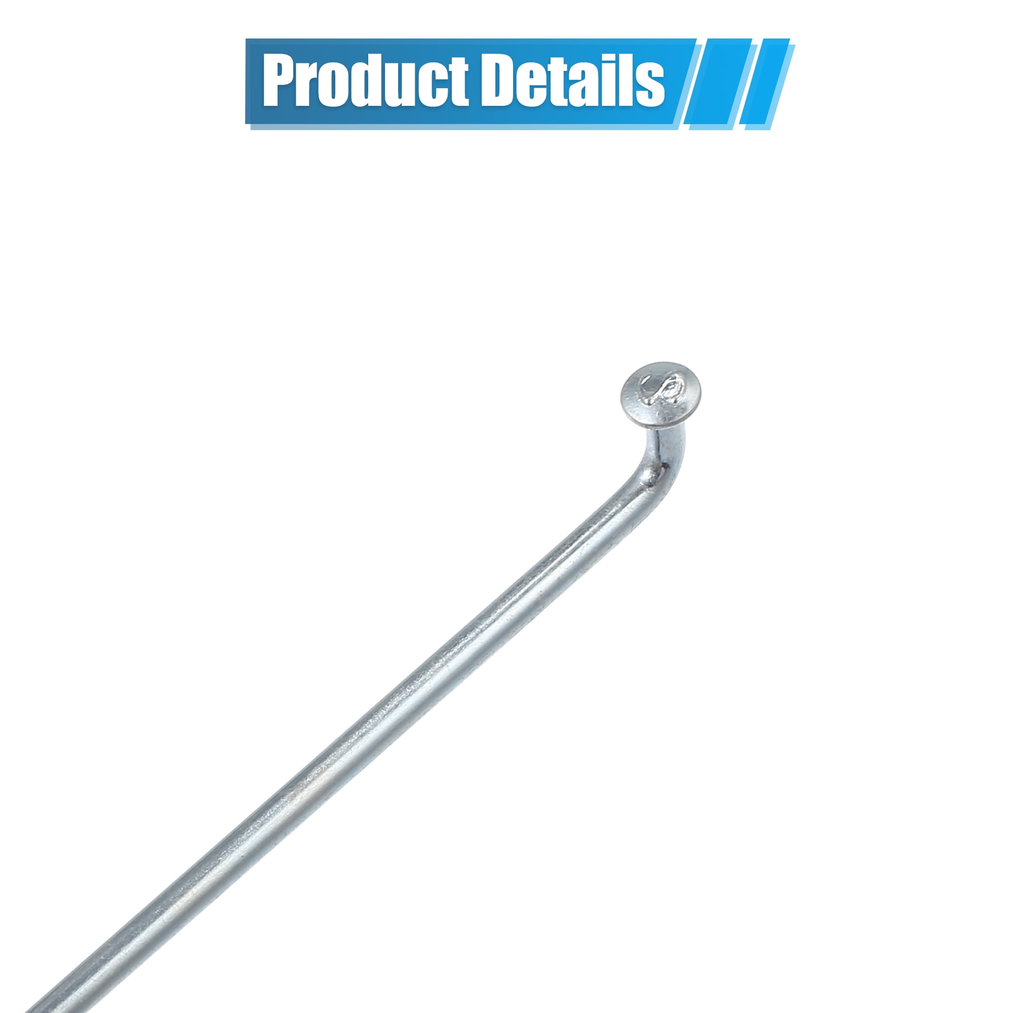 Unique Bargains 12pcs 14G J Bend Motorcycle  Bicycle Galvanized Spokes Silver 11.65"