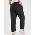 thumbnail image 2 of BALEAF Plus Size Pants for Women Hiking Cargo Water Resistant UPF 50+ Cargo Joggers Zipper Pockets Black 2XL, 2 of 7