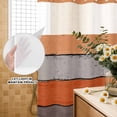 thumbnail image 2 of No Hook Shower Curtain with Built-in Rings - Farmhouse Rustic Wood Texture Washable Waterproof Fabric Bathroom Curtains for Hotel,Rentals, 60 X 72 Inch Long , Burnt Orange Grey, 2 of 9