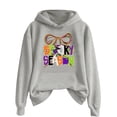 thumbnail image 4 of Fall Hoodies Women Halloween Hoodies Pullover Sweatshirt Long Sleeve Streetwear Womens Sweatshirts Trendy Light Gray XXL, 4 of 4