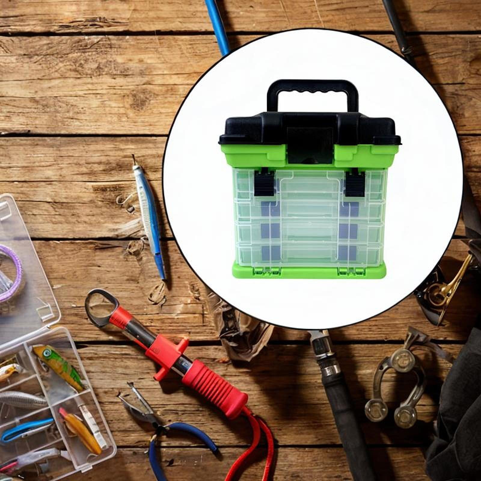 colaxi Fishing -Tackle Box with Removable Partition Walls of Portable Tackle Tablet Tablet Velimnut Accessories Warehouse Container for Amateur Anglers Green