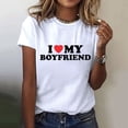 thumbnail image 2 of Gibobby Playera Corte clásico para Mujer Mujeres Casual Moda Diversión Día San Valentín Amor Impresión Top Cómodo Manga Corta Cuello Redondo Camiseta(Blanco,XL), 2 of 5