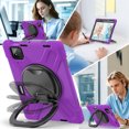 thumbnail image 3 of for Xiaomi Pad 7 Pro/ Xiaomi Pad 8 Pro 11.2 inch Case, 360 Rotatable Handle Stand, Shoulder Strap, Drop-Proof Design, Purple, 3 of 7
