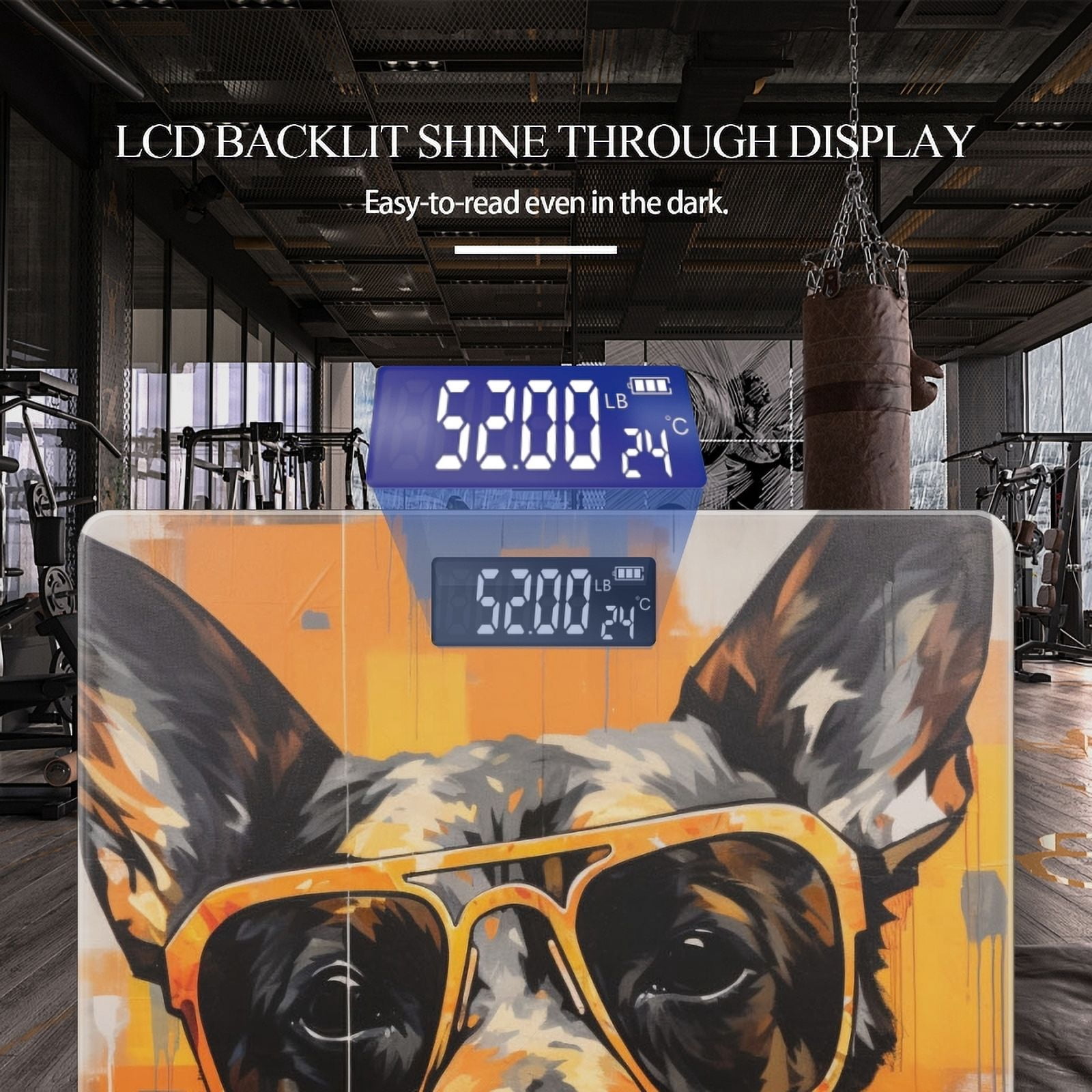 Bathroom Scale, Highly Accurate Digital Body Scale,Precisely Measures Weight up to 400 lbs-Painting Of Australian Cattle Dog Wearing Sunglasses