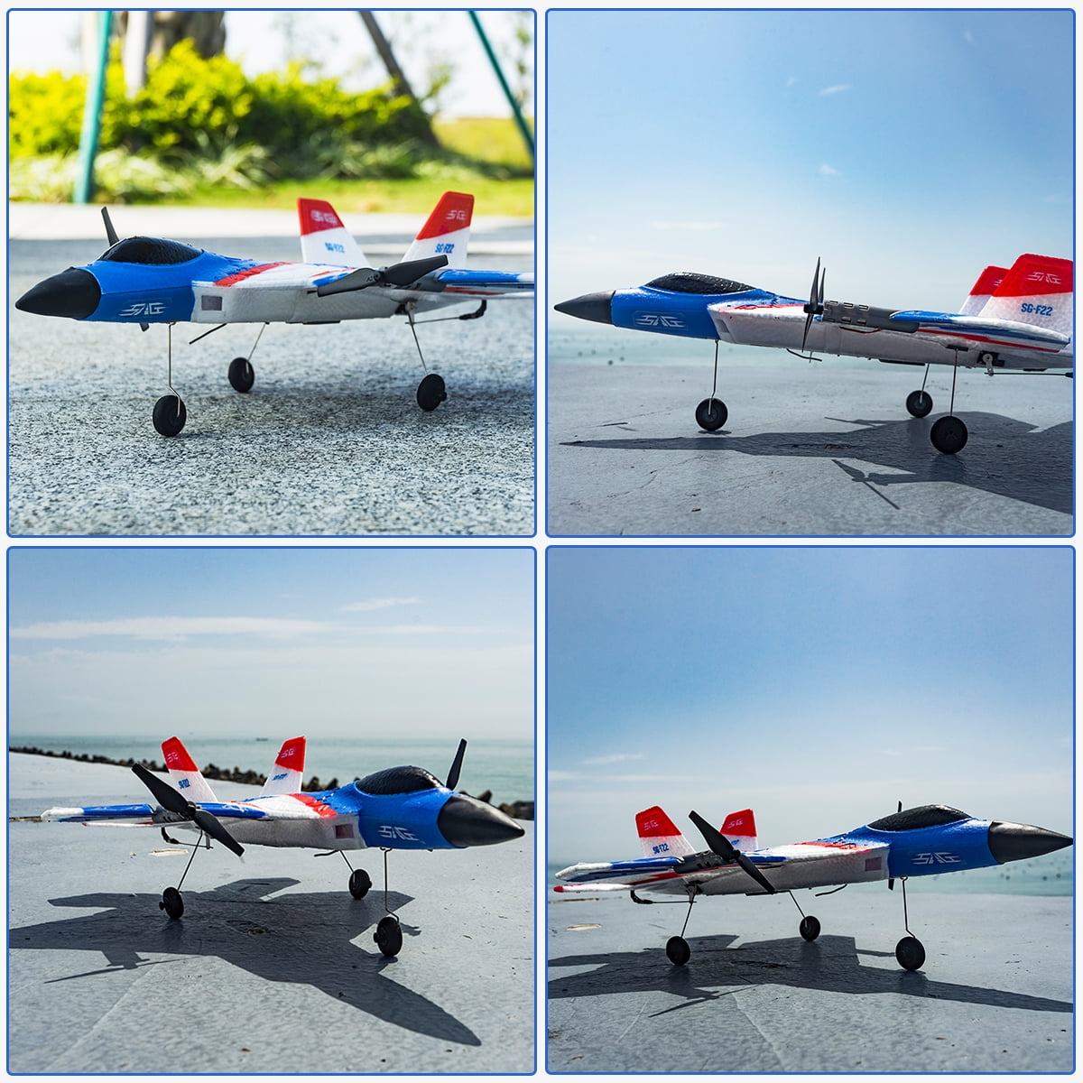 Fisca RC Plane F-22 Raptor RC Jet, 4 Channel Remote Control Airplane, Stunt Flying Upside Down, Great Gift Toy for Kids and Adults
